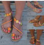 Sandals Bohemia Style Flat Sandals Flowers Flip Flops