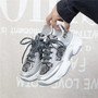 Leopard Sneakers Breathable Mesh Silver Platform Ladies Shoes