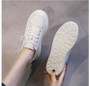 Genuine Leather Casual Shoes Sneakers  Light White Sneakers Platform