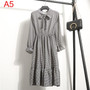 Casual Autumn Style Vintage Floral Printed Chiffon Shirt Dress