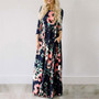 Summer Long Floral Print Boho Beach Tunic Maxi Dress