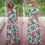 Summer Long Floral Print Boho Beach Tunic Maxi Dress