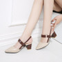 spring hollow coarse sandals high-heeled shallow mouth pointed pumps shoes