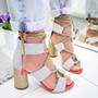 Women Pumps Lace Up High Heels Gladiator Sandals