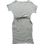 Casual Stripe Elegant O Neck Short Sleeve Sashes Pocket Dress