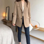 Spring Fashion Blazer Jacket Casual Pockets Long Sleeve Work Suit Coat Office