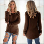 Pullovers O-Neck Hedging Loose Pullover Casual Solid Sweaters