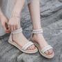 Faux Suede Rope Lace-up Sandals