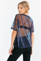 Fashion Hollow Transparent Round Neck Short Sleeve T-shirt Tops