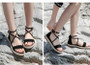 Faux Suede Summer Flat Rope Lace Up Gladiator Sandals