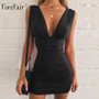 Off Shoulder Sexy Mini Bandage Backless Ruched Wrap Dress