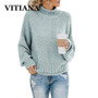 Knitted Casual Knit Long Sleeve Pullover Loose Sweater