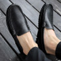 Genuine Leather Men Casual Shoes Loafers Breathable Slip on