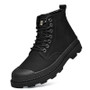 Black Warm Winter Boots Genuine Leather Ankle Boots