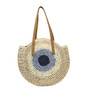 Round Straw Rattan Bag Handmade Woven