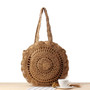 Round Straw Rattan Bag Handmade Woven