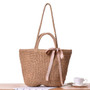 Round Straw Rattan Bag Handmade Woven