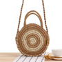 Round Straw Rattan Bag Handmade Woven