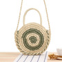 Round Straw Rattan Bag Handmade Woven