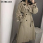 Office Ladies Double Breasted Trench Coats