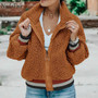 Casual Patchwork Pockets Fleece Winter Faux Fur Coat