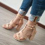 Summer High Heels Open Peep Toe Ankle Strap Ankle Shoes