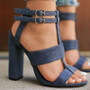 Summer High Heels Open Peep Toe Ankle Strap Ankle Shoes