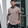 Casual Men T-shirt Stripe Streetwear