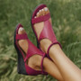 Gladiator Sandals Women High Heels Lace Up Peep Toe