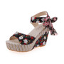 Summer Beach Boho Floral Wedge Sandals