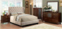 4Pcs Ivory Padded Flax Fabric California King Bedroom Set
