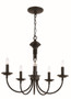 Colonial Candles 5 Light Chandelier In Black