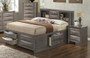 G1505GKSB3CHN 3 Piece Set including King Size Bed, Chest and Nightstand in Gray
