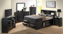 G1500GKSB3NTV 3 Piece Set including King Size Bed, Nightstand and Media Chest in Black
