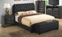 G1500CKBUPCHNB 4 Piece Set including King Size Bed, Chest, Nightstand and Bench in Black