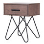 Nightstand Coffee Table Storage Display with Steel Legs and 1 Drawer
