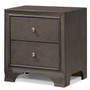 2 Drawer Storage Sofa Side Nightstand with USB Port-Gray