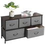 Marble Field 3-Tier Dresser Drawer Nightstands Storage Organizer, Dresser Tower with 5 Easy Pull Drawers and Metal Frame for Your Bedroom, Nursery, Closet, Entryway, Grey, 32.37"x11.31"x29.84"