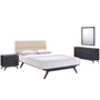 Addison 4 Piece Queen Bedroom Set in Black Beige-MOD-5266-BLK-BEI-SET