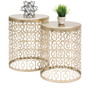 Best Choice Products Round Nesting Accent Tables, Geometric Detail Decorative Nightstands, Side, End Tables - Set of 2 - GoldBest Choice Products Round Nesting Accent Tables, Geometric Detail Decorative Nightstands, Side, End Tables - Set of 2 - Gold