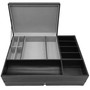 DalleDecor Black PU Leather Valet Tray with Lid and Drawer, Nightstand or Dresser Organizer, Vanity Room Dresser Top Tray for Storage