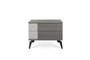 Limari Home LIM-74780 Cuscana Collection Modern Style Faux Concrete & Matte Italian Bedroom Nightstand with 2 Soft Closing Drawers & Metal Legs, Grey