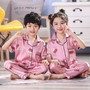 Baby Boys Girls Strawberry Outfits Long Short Sleeve silk Tops+pants Sleepwear Pajamas Set Children Nightgowns Kids Clothing