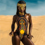 Sexy Bandage Digital Printing African Style Push Up Swim Suit Black Bikinis