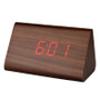 Modern Triangle LED Wooden Alarm Clock Classical Digital Sound Control Desk Clock Thermometer