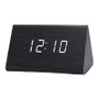 Modern Triangle LED Wooden Alarm Clock Classical Digital Sound Control Desk Clock Thermometer