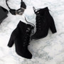 Ankle Boots Winter High Heels Boots Lace Up Thick Heel Short Boots Zipper Autumn shoe