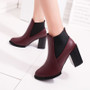 Half Short Ankle Boots Winter Martin Snow Botas Fashion Footwear Warm Chunky Heels Boot Shoes