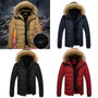 Men Outdoor Warm Winter Thick Jacket Plus Fur Hooded Coat Jacket