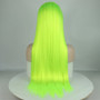 Yellow Green Wig Long Straight Synthetic Lace Front Wigs Top Fashion Fluorescence Lace Wig